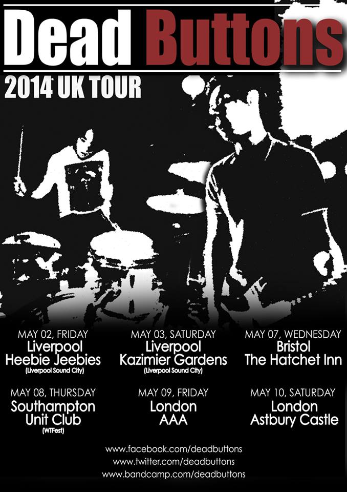 Dead Buttons UK tour poster